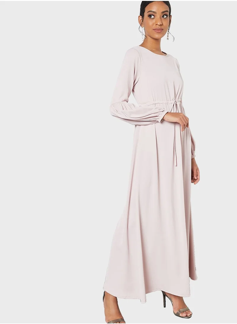SIVVI for HANIYA Pleated Sleeve Abaya Dress