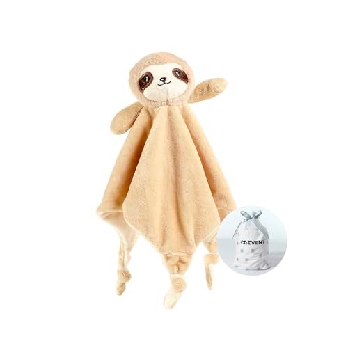 CREVENT Cozy Plush Baby Security Blanket Loveys for Baby Girls and Boys Birthday Sloth - Image 1