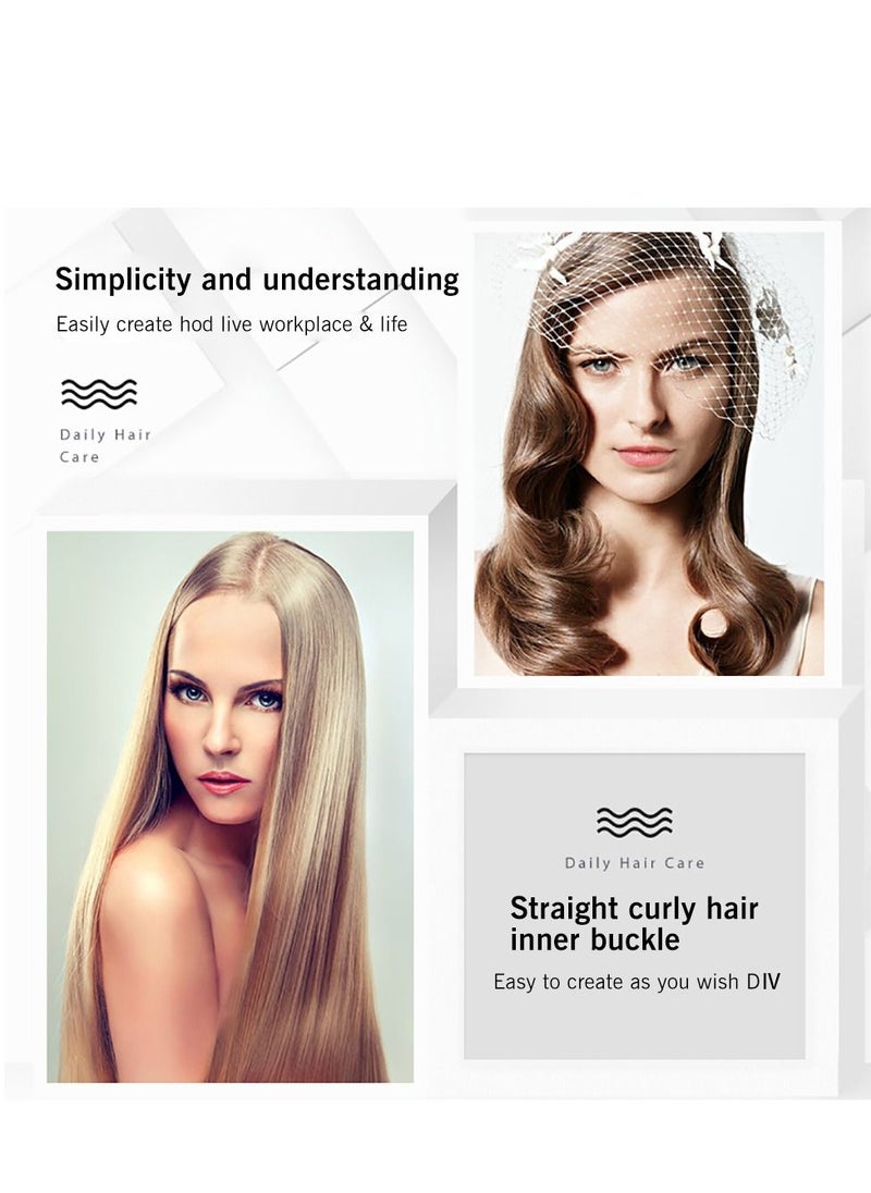 DUMBO - Hair Straightener Brush Built-in Comb,20s Fast Heating & 5 Temp Settings & Anti-Scald,Perfect for Professional Salon at Home (Silver) 3*27cm - Image 1
