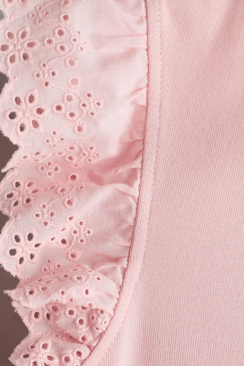 H&M Flutter-sleeved broderie anglaise top