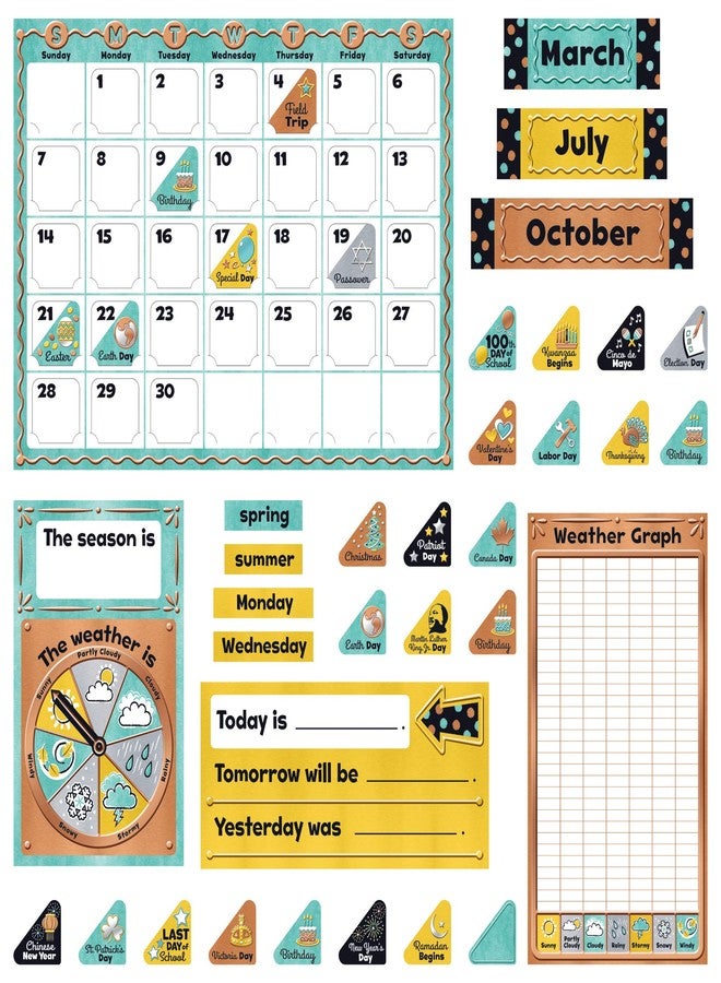 Trend Enterprises Trend I Love Metal Calendar Bulletin Board Set, Classroom Decor - Image 1