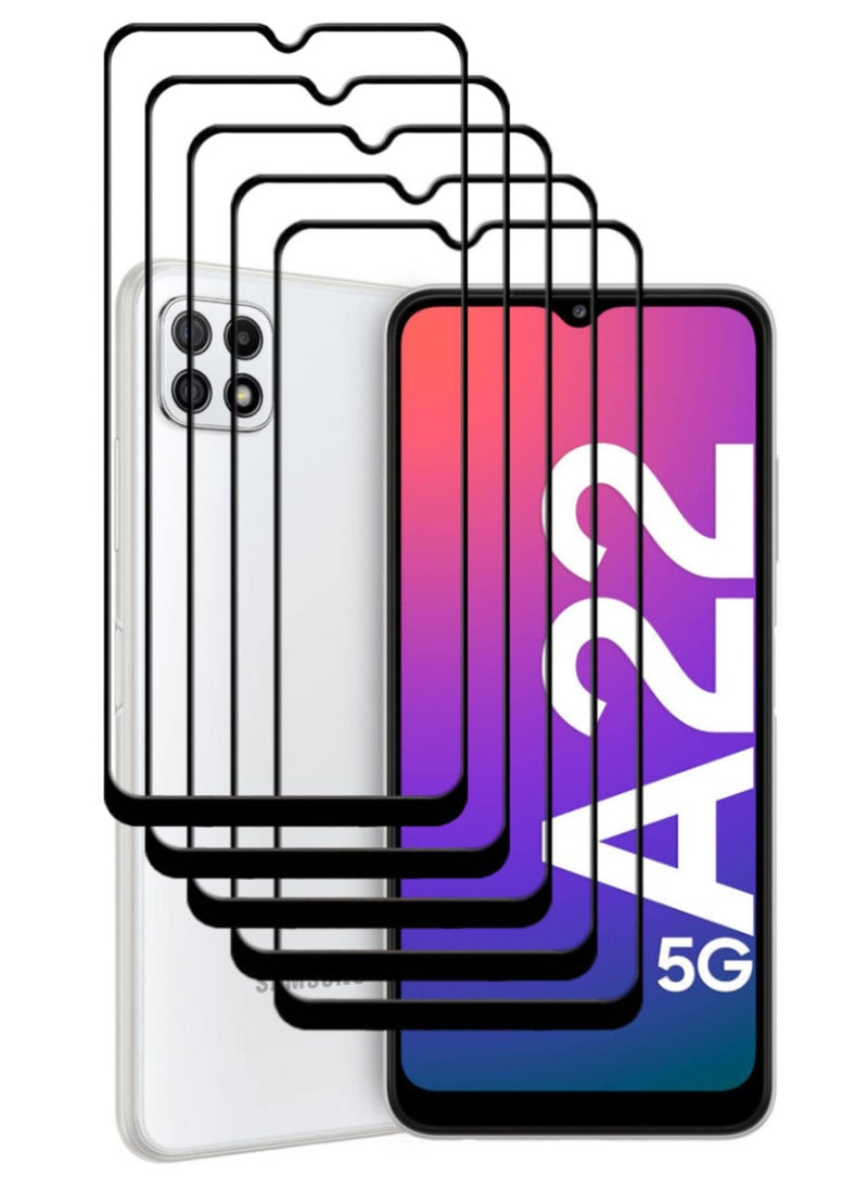 ACLIX 5 Pieces Antistatic ESD Dustproof Premium Quality High Definition Tempered Glass Screen Protector Designed For Samsung Galaxy A22 5G - Image 1