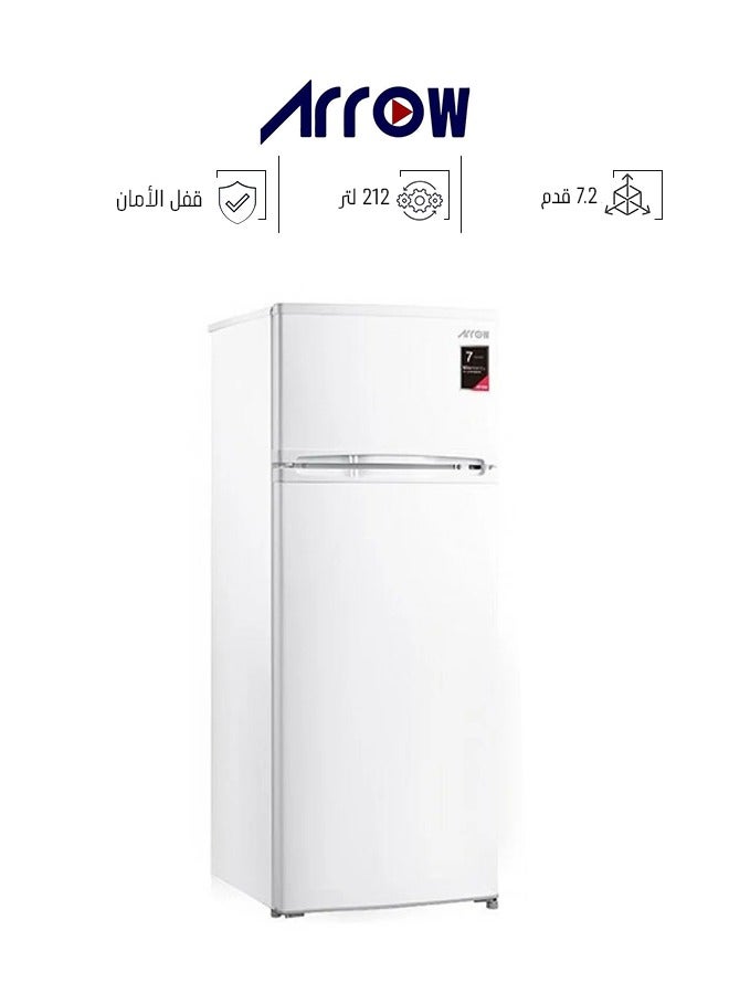 Arrow Double Door Refrigerator - 7.2 Feet - White - RO-320L - Image 1