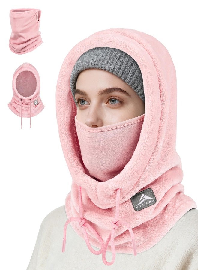 GXCROR Balaclava Ski Mask for Men & Women - Windproof Thermal Fleece Face Mask with Neck Gaiter for Skiing, Snowboarding, Pink, One size - Image 1