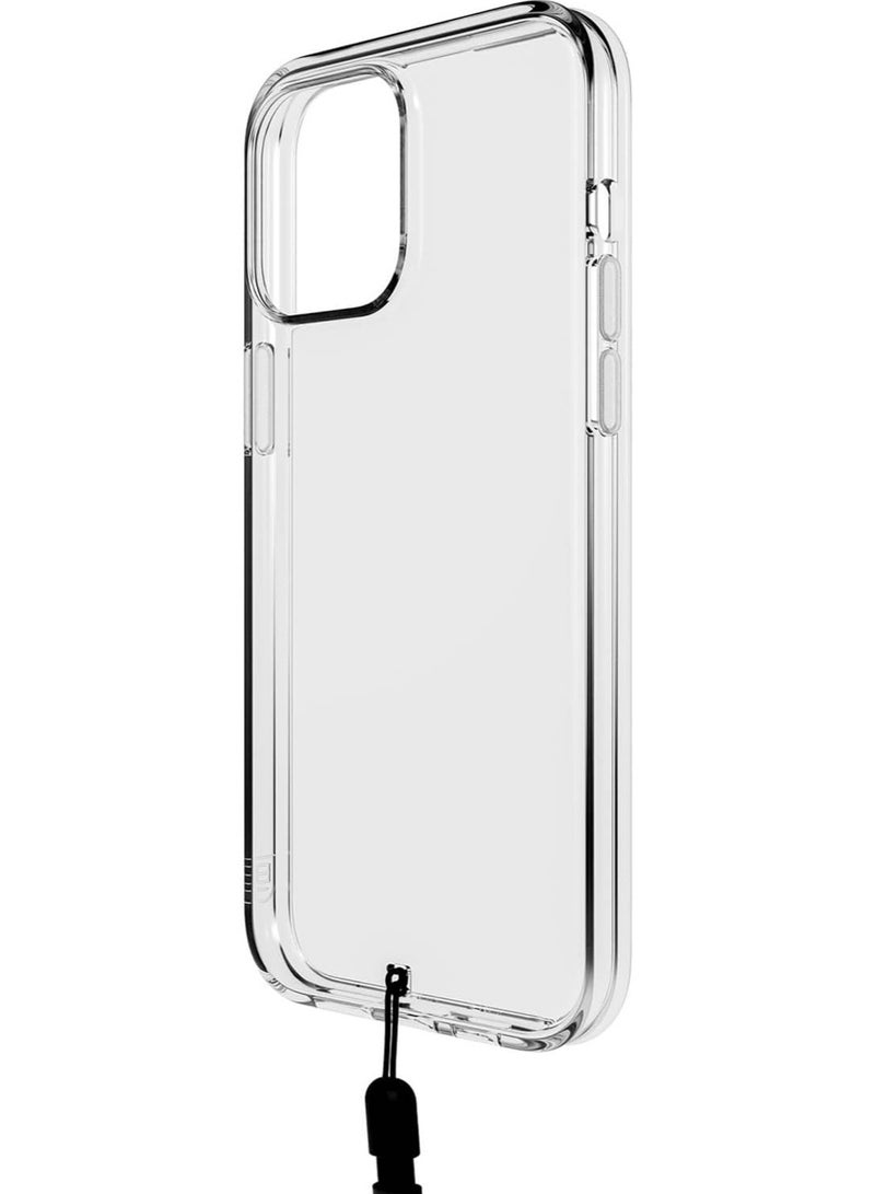 Bodyguardz Carve for iPhone 15 Pro MAX Case Cover with 16 Feet Drop Protection with Lanyard - Clear