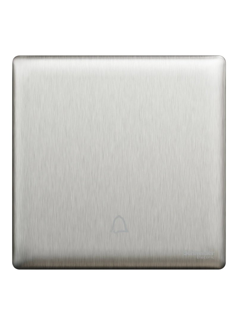 Schneider Electric Bell press switch, Unica X, 10A, 250V, 1 gang, stainless steel - NUX31_BP_SS - Image 1