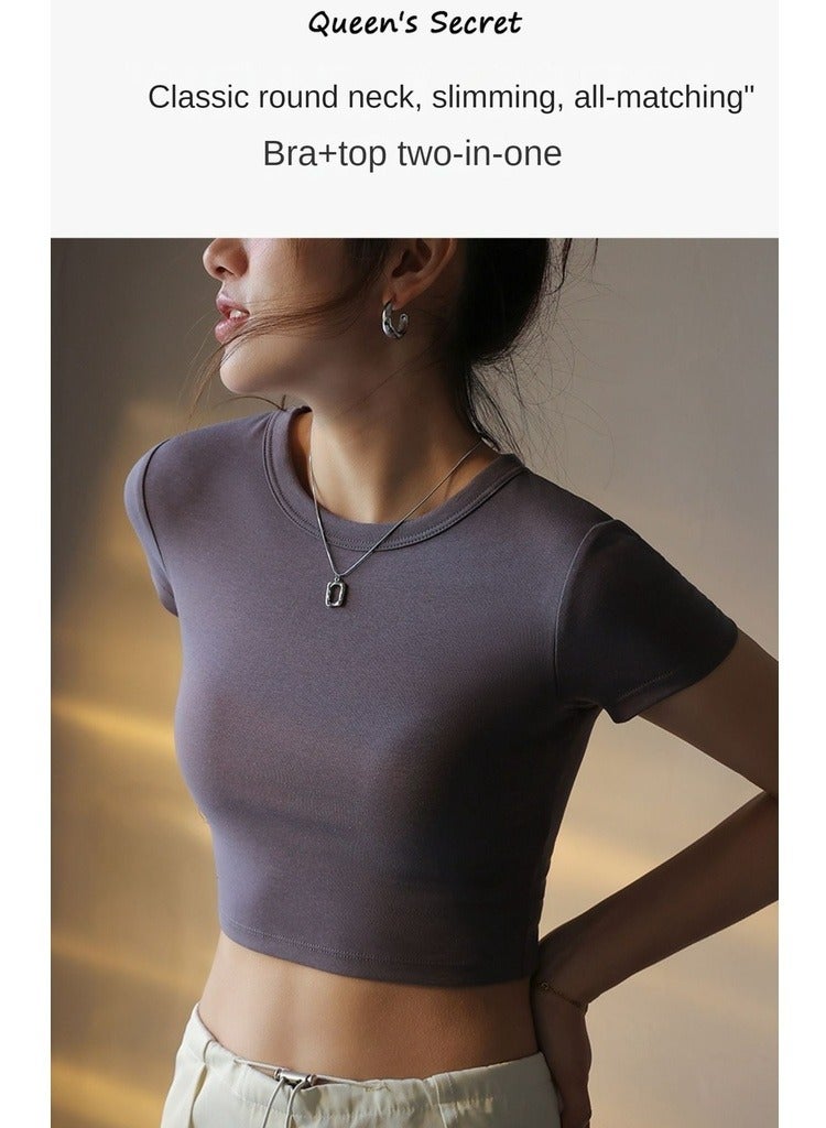 ASIV Women Padded Short Sleeve Top with Built-in Bra – Wireless, Comfortable, No Need for Extra Bra  - Image 5