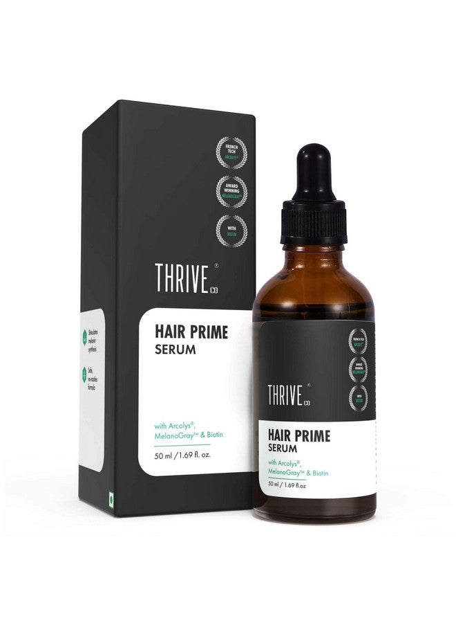 THRIVECO Anti-Grey Hair Prime Serum | Reverses & Limits Hair Greying | Arcolys + Biotin + Black Tea Extract | Light-Weight, Non-Sticky & Odourless | For Men And Women | 50 Ml - Image 1