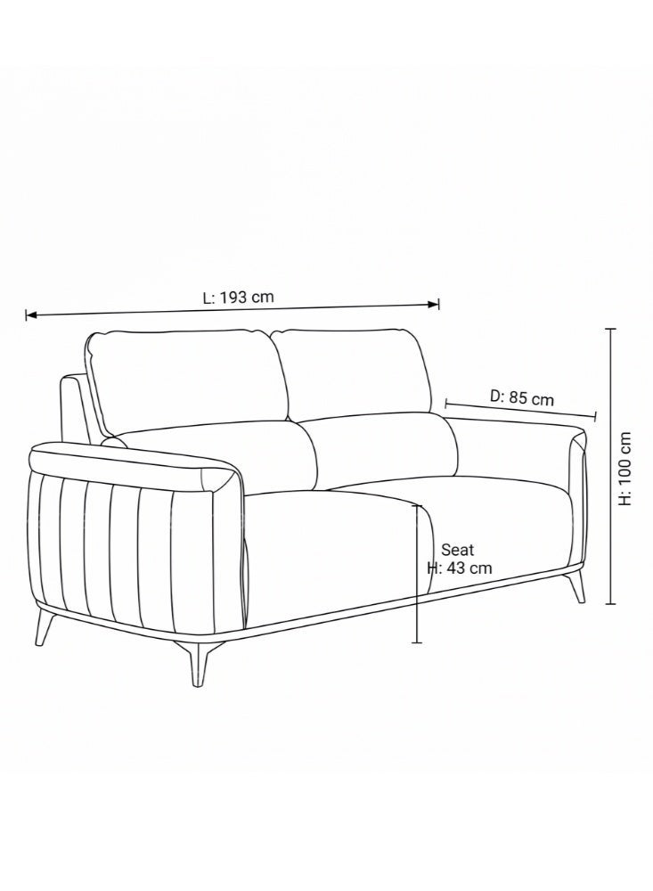 Karnak Bharata Modern 2 Seater Sofa with Plush Cushioned Seat & Backrest | Leather Sofa with Contoured Armrests & Elevated Legs for Living Room Furniture (Black) - Image 2