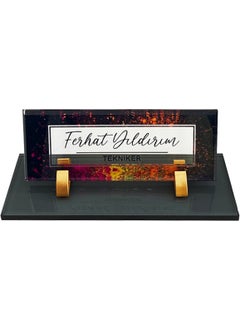 Mert Kristal UV Printed Desk Name Tag, Office Office Official Gift, Desktop Name Tag  - Image 1