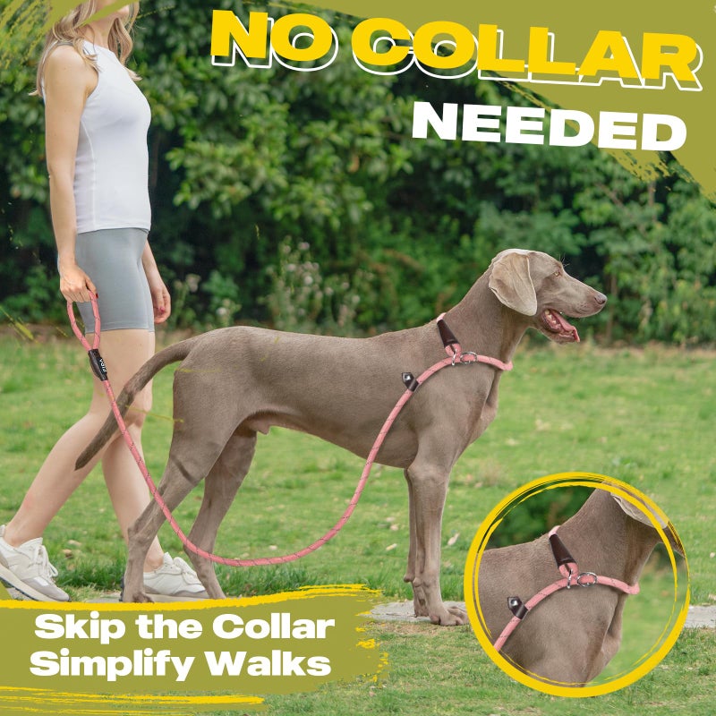 Fida Duarble Slip Leads for Dogs, 4 FT x 1/2" Heavy Duty Dog Loop Leashes, Comfortable Strong Rope Slip Leash for Small Dogs and Puppies, No Pull Pet Training Lead with Highly Reflective(1/2", Pink) - Image 5