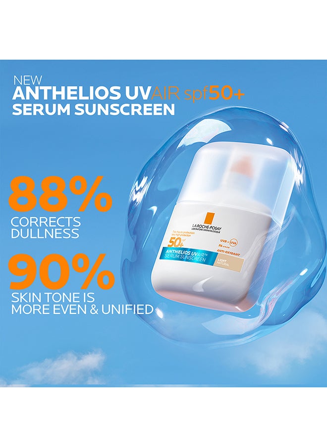 La Roche-Posay Anthelios UVAir Light Natural Shade Sunscreen Serum SPF 50+ with Niacinamide; Daily Facial Sunblock for Men/Women; Light as Air Texture with Invisible Finish for All Skin Types 50ML - Image 2