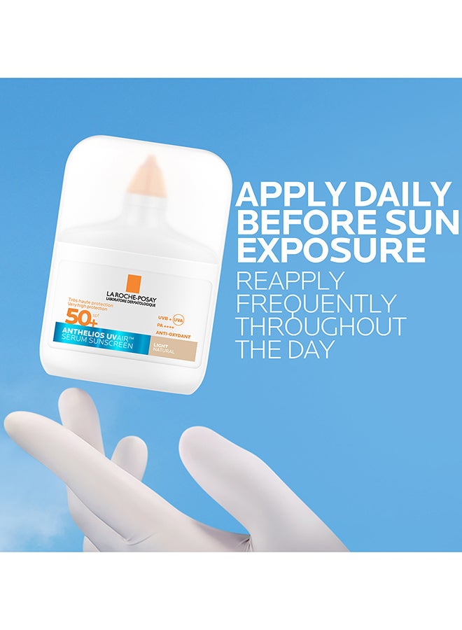 La Roche-Posay Anthelios UVAir Light Natural Shade Sunscreen Serum SPF 50+ with Niacinamide; Daily Facial Sunblock for Men/Women; Light as Air Texture with Invisible Finish for All Skin Types 50ML - Image 5