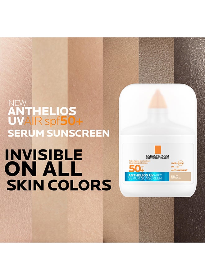 La Roche-Posay Anthelios UVAir Light Natural Shade Sunscreen Serum SPF 50+ with Niacinamide; Daily Facial Sunblock for Men/Women; Light as Air Texture with Invisible Finish for All Skin Types 50ML - Image 3