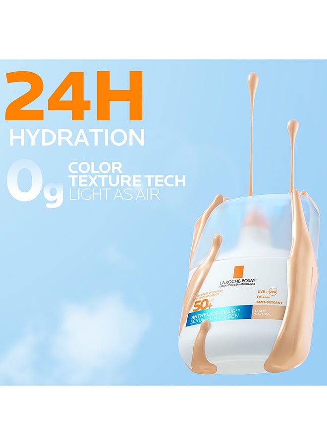 La Roche-Posay Anthelios UVAir Light Natural Shade Sunscreen Serum SPF 50+ with Niacinamide; Daily Facial Sunblock for Men/Women; Light as Air Texture with Invisible Finish for All Skin Types 50ML - Image 4