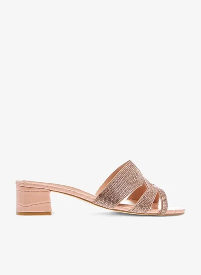 Celeste Womens Embellished Slip-On Sandals With Block Heels Ramadan Collection
