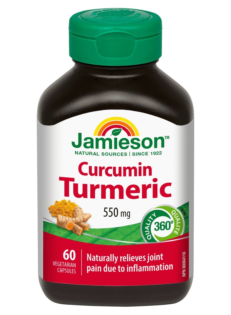 Jamieson Curcumin Turmeric 550 mg Regular Strength - Vegetarian, 60 Count