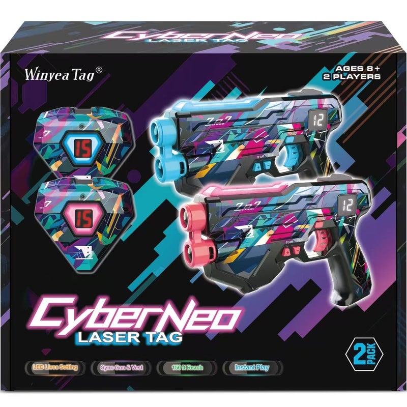 Winyea Tag Laser Tag Guns with Vests Set of 2 Lazer Tag Game for Kids Teens Adults Fun Outdoor Teenage Game Activities Easter Toy Gift for Teenage Ages 8 9 10 11 12Year Old Boy Girls - Image 3
