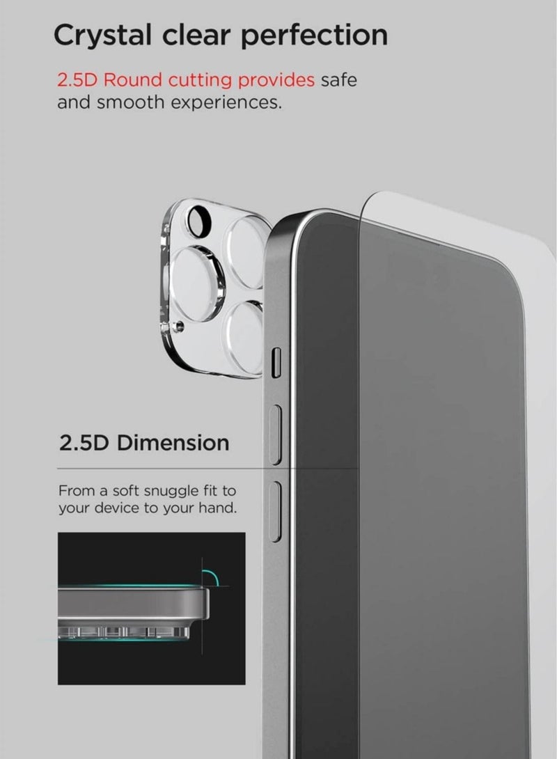 Design Crystal Mixx Magnetic designed for iPhone 14 PRO case cover compatible with MagSafe with Tempered Glass Screen Protector and Camera Lens Protector - Clear - Image 3