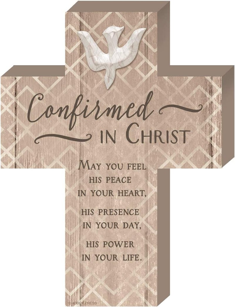 Abbey + CA Gift Abbey Gift (Abbey & CA Gift 8"x6" Confirmation Boxed Wood Cross W/Easel, 8" x 6" x 1" inches, Multi - Image 1