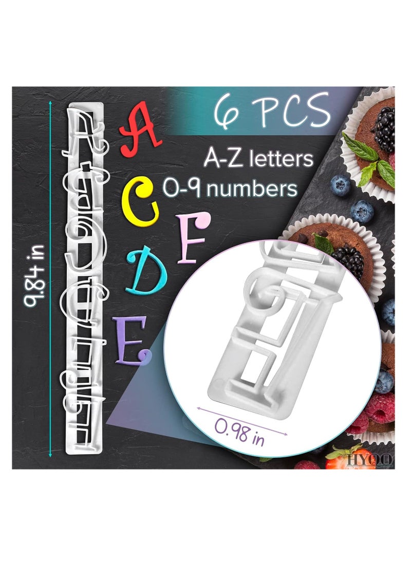 Alphabet Stamps Fondant Letter Cutters - Number Cookie Cutters Alphabet Сookie Сutters Fondant Cake Decorating Set White Letter Stamps - Decorating Paste and Fondant Stamps DIY Mold Letters Stamps