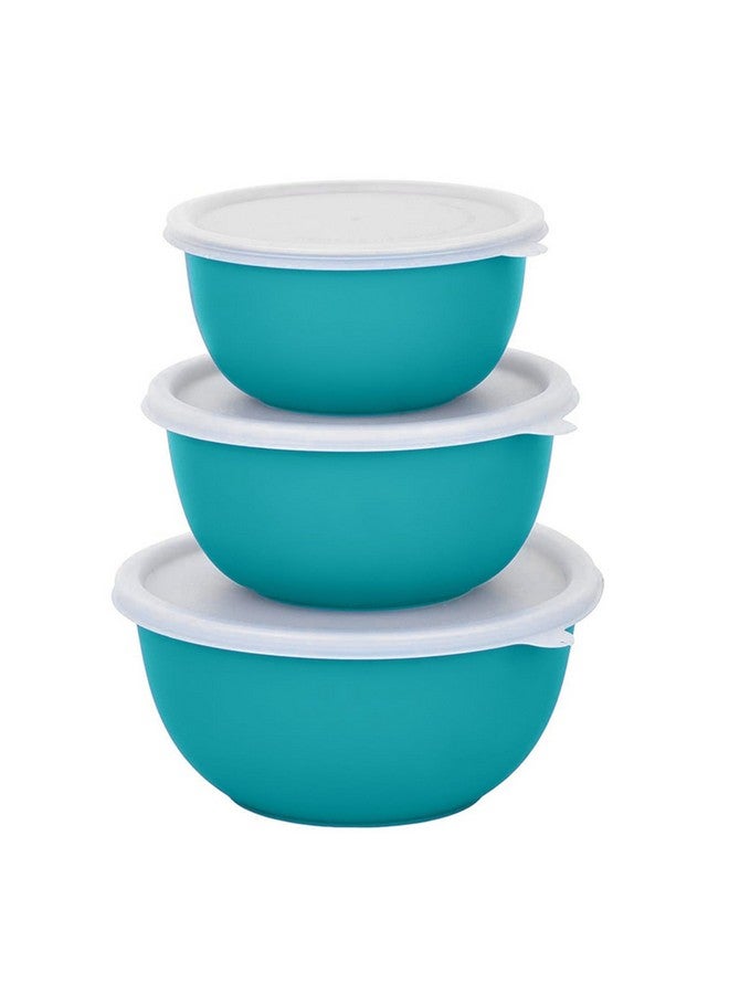 Zaib Microwave Safe Stainless Steel Food Storage Containers With Lid Set Of 3 Capacity [ 1250 Ml, 750 Ml, 500 Ml ] (WL Turquoise 3),Multicolor - Image 1
