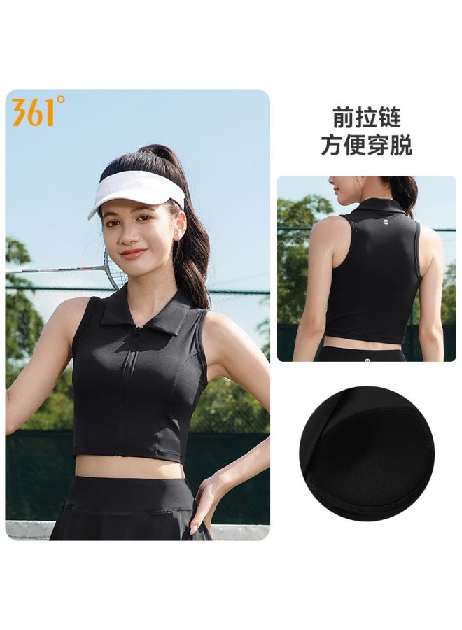 361 Sports Vest With Chest Pad Badminton Top Sleeveless Polo Shirt Collar Yoga Intimates Beautiful Tennis Wear
