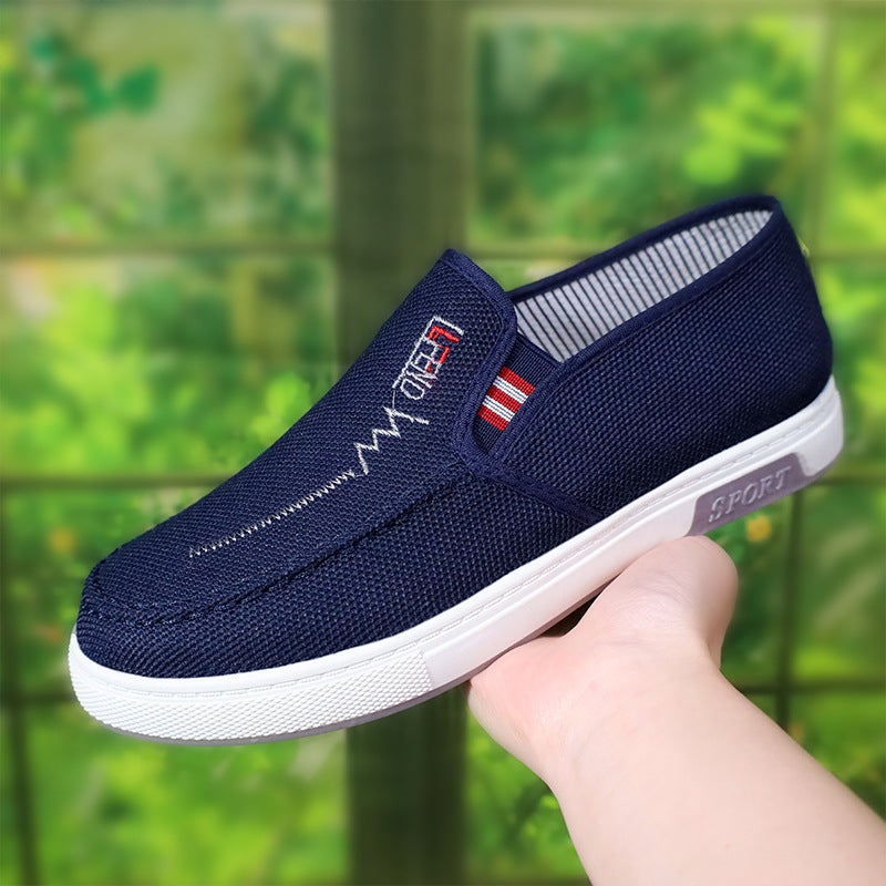 Non-Slip Wear-Resistant Old Beijing Cloth Shoes Men'S Shoes Light Breathable Comfortable Canvas Walking Shoes Generation - Image 1