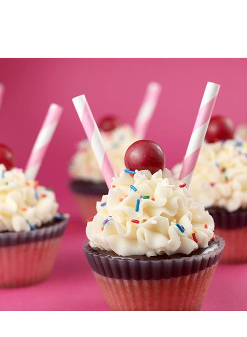 4basix Biodegradable Paper Straws Pack of 120 Pink Color Eco Friendly and Sustainable Alternative for Plastic Straws - Image 3