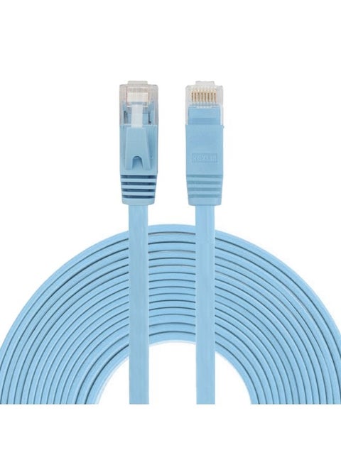 8m CAT6 Ultra-thin Flat Ethernet Network LAN Cable, Patch Lead RJ45 (Blue)