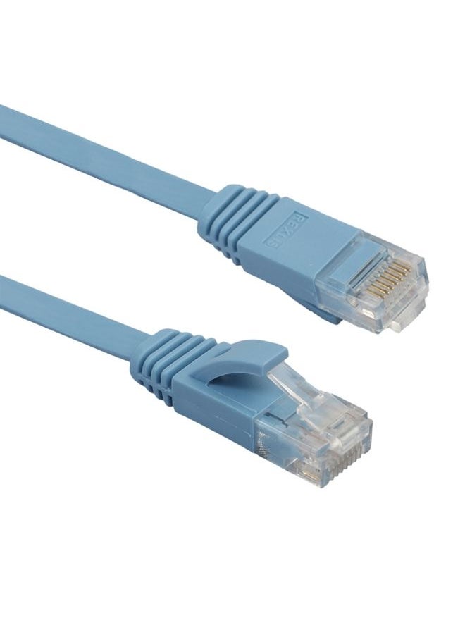 BURAQ - 8m CAT6 Ultra-thin Flat Ethernet Network LAN Cable, Patch Lead RJ45 (Blue) - Image 1