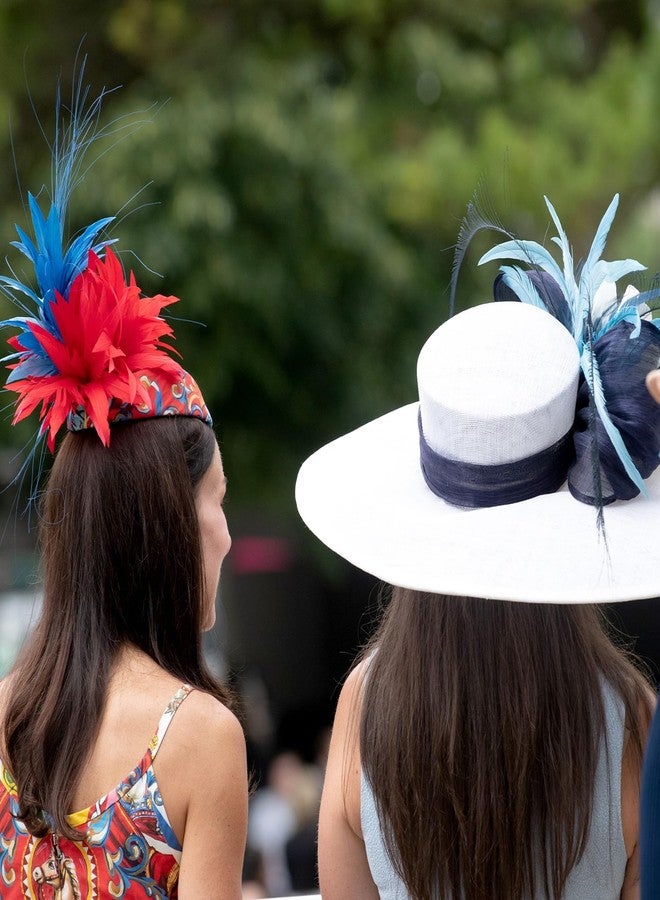 PATIKIL Floral Hair Clip, 2 Pcs Elegant Flower Feather Brooch Pin Hat Silk Wedding Party Dance Banquet Pins Accessories Camellia Charm Lady Dress Suit, Black - Image 5