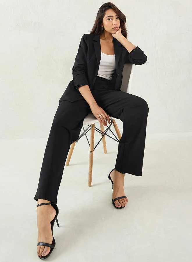 Femmella  Women Black Wide Leg Trousers for Women | Best Price UAE