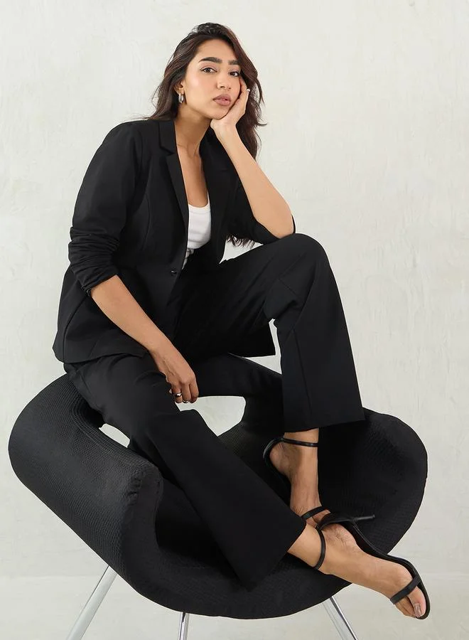 Femmella Women Black Wide Leg Trousers