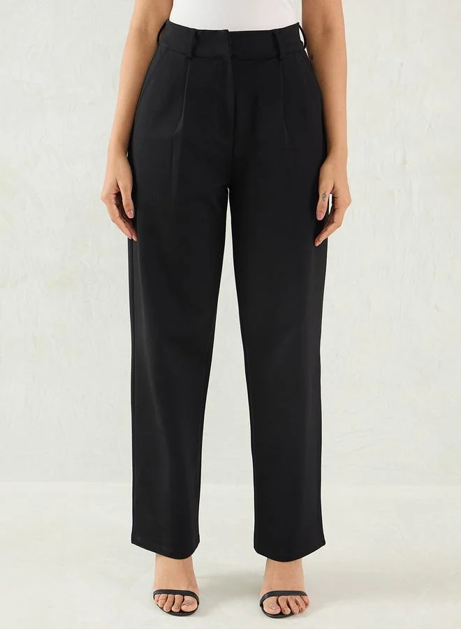 Femmella  Women Black Wide Leg Trousers for Women | Best Price UAE