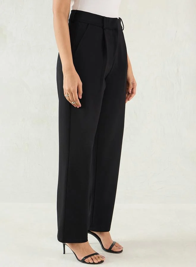 Femmella  Women Black Wide Leg Trousers for Women | Best Price UAE