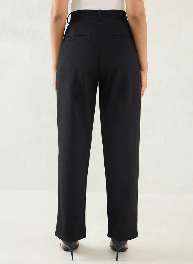 Femmella  Women Black Wide Leg Trousers for Women | Best Price UAE
