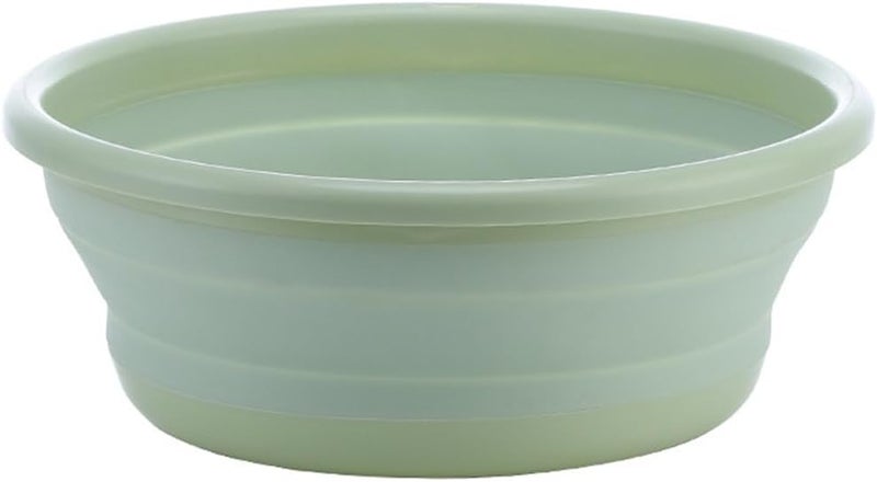 Leeonz Folding Washbasin, Washtub, Hot Water Basin, Bucket, Space Saving, Laundry, Cleaning, Foot Bath, Outdoor, Travel (Medium, Pista Green) Odor resistant - Image 1
