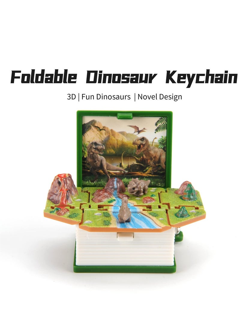 3D Mini Dinosaur Keychain Toys for Stress Relief, Sensory Fidget Toys for Kids, Perfect Birthday Goody Bag Fillers, Ideal for Purses and Backpacks (Green)  - Image 3