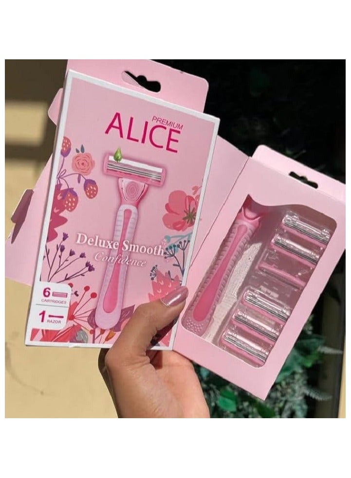 أليس مجموعة ديلوكس سموث كونفيدنس (ماكينة حلاقة واحدة + 6 خراطيش / 3 شفرات) - Image 3
