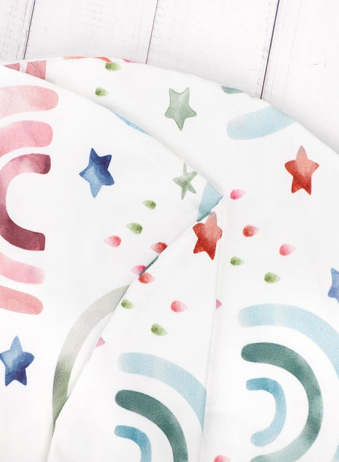 WINGHENLEE Nursing Pillow Cover, Breastfeeding Pillow Cover for Baby Girls Boys, Soft Stretchy Nursing Pillowcase for Infant Newborn, Removable Slipcover for Nursing Pillows, RainbowStar(Only Cover) - Image 2