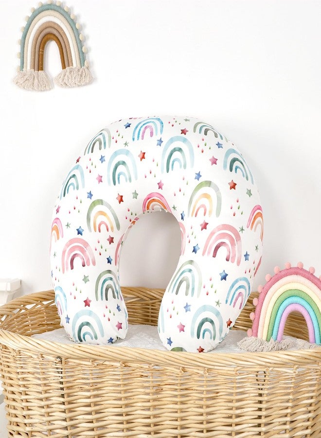 WINGHENLEE Nursing Pillow Cover, Breastfeeding Pillow Cover for Baby Girls Boys, Soft Stretchy Nursing Pillowcase for Infant Newborn, Removable Slipcover for Nursing Pillows, RainbowStar(Only Cover) - Image 5