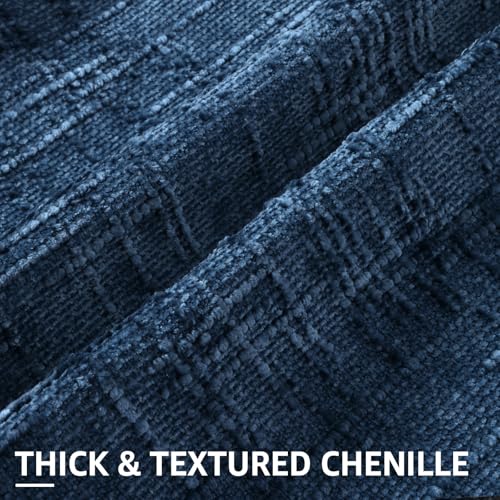 decorUhome Patriotic Navy Blue Chenille Throw Pillow Covers 18x18 Set of 2 Textured Soft Cozy Slubby Couch Pillow Covers Coastal Modern Farmhouse Boho Decorative Pillow Cases for Bed Sofa Living Room - Image 3