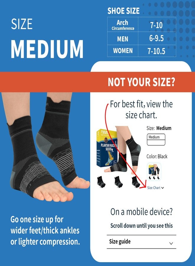 PAPLUS 3 Pairs Plantar Fasciitis Socks Women & Men - Ankle Compression Sleeve for Sprained Ankle, Heel Spur & Arch Support - Foot Brace for Achilles Tendonitis Relief, Arthritis Pain - Image 2