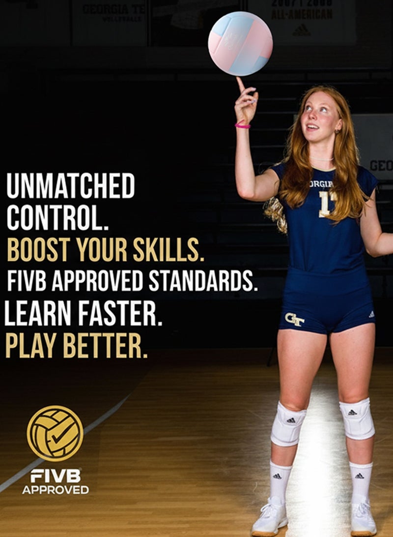 قطوب كرة طائرة مقاس ٥ كرة مباراة رسمية، معتمدة احترافي جودة فاخرة بدون خياطة جلد بي يو مقاوم للماء للعب داخلي وخارجي، للمسابقات، واللعب الترفيهي، تدريب، صالة، شاطئ، تجمعات ممتعة، استخدام محترف - Image 3