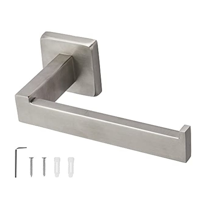 TOILET PAPER HOLDERBATHROOM TISSUE HOLDER FIT BIG ROLL PAPER MADE OF THICKEN SUS 304 STAINLESS STEEL SQUARE PAPER ROLL HOLDER WALL MOUNT SUITABLE FOR BATHROOM KITCHEN OFFICE BRUSHED 65