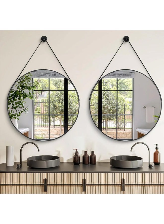 Taimi Nordic Style Circle Shape Hanging Mirror Cute and Luxury Design Modern Mirror Hanging Vanity Mirror for Bedroom Bathroom Living Room without Light Size 60cm  - Image 4