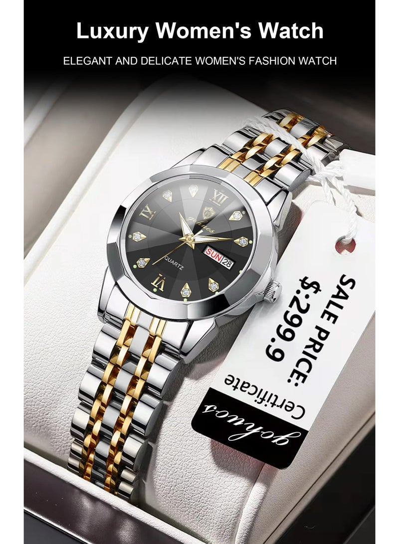 GOHUOS Women's Watch, Top Brand Luxury Stainless Steel Band Water Resistant Quartz Analog Classic Ladies Wrist Watch - 27mm - Mother or Girlfriend Gift - Image 5