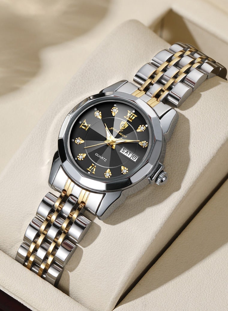 GOHUOS Women's Watch, Top Brand Luxury Stainless Steel Band Water Resistant Quartz Analog Classic Ladies Wrist Watch - 27mm - Mother or Girlfriend Gift - Image 1