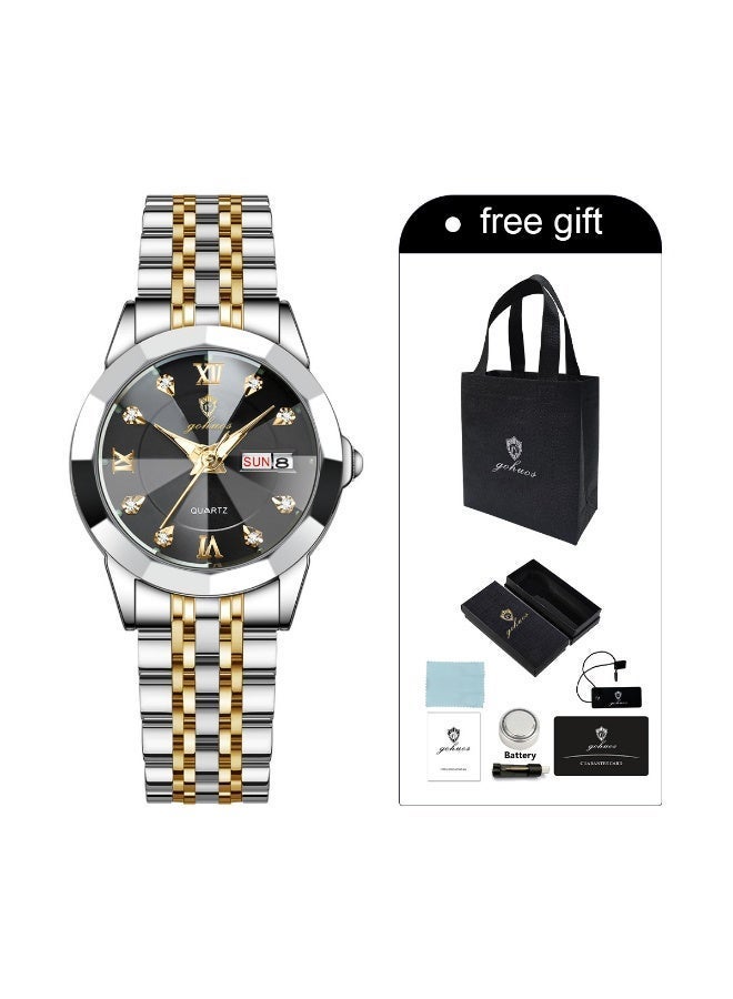 GOHUOS Women's Watch, Top Brand Luxury Stainless Steel Band Water Resistant Quartz Analog Classic Ladies Wrist Watch - 27mm - Mother or Girlfriend Gift - Image 2